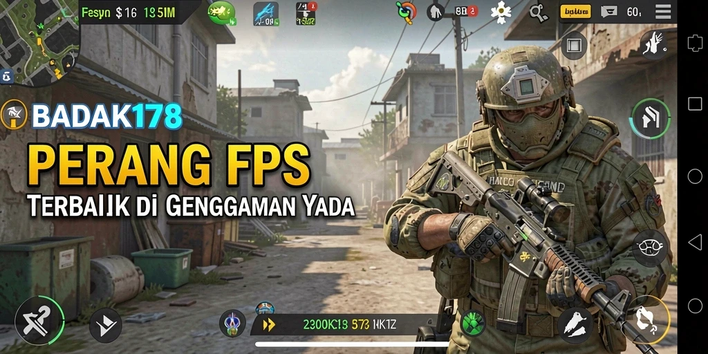 Screenshot menunjukkan aksi seru dalam gameplay FPS BADAK178.