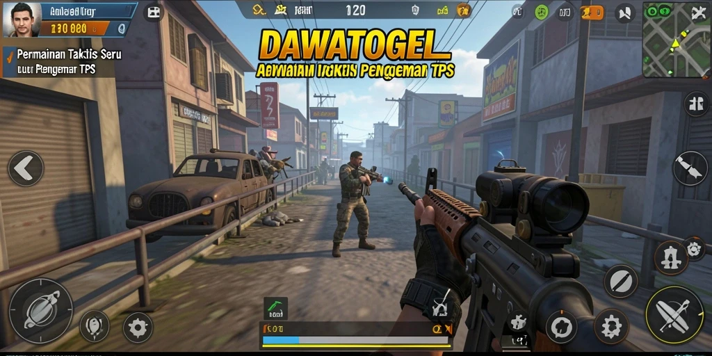 Screenshot gameplay DAWATOGEL menampilkan aksi seru di tengah pertempuran.