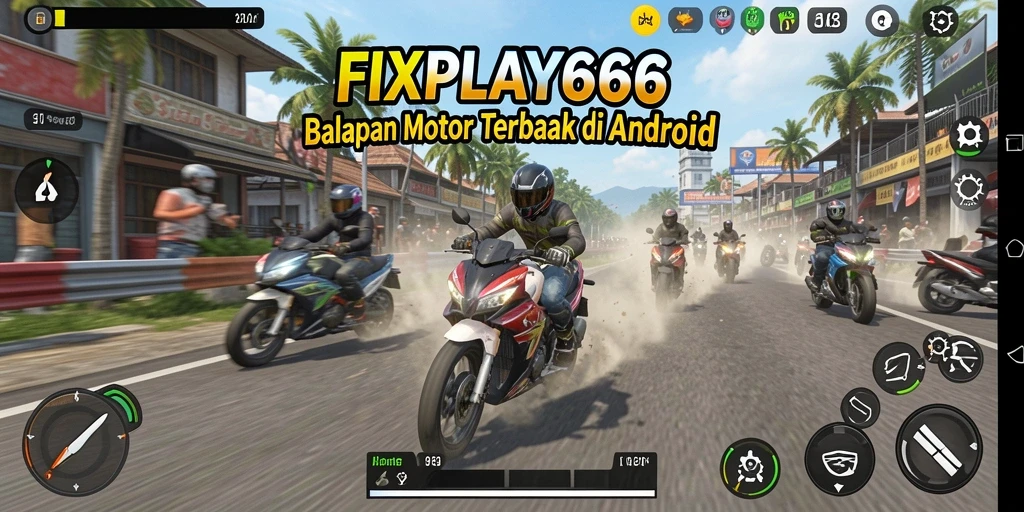 Gameplay mendebarkan pada balapan motor FIXPLAY666.