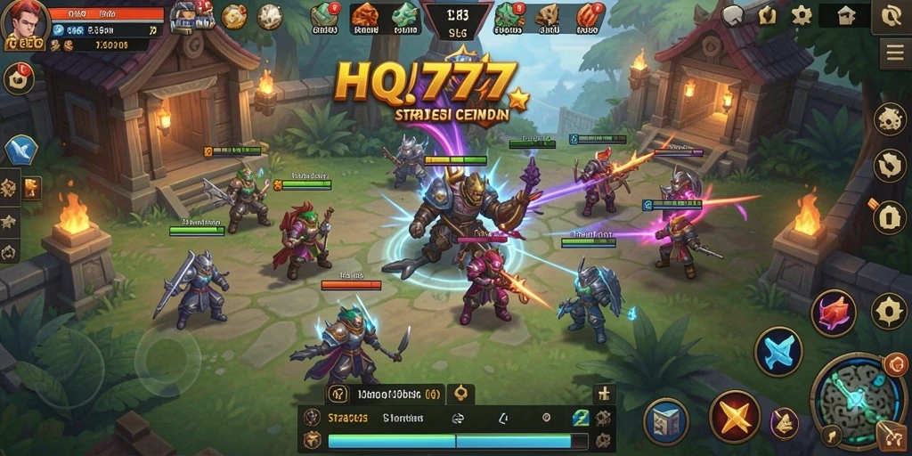 Tangkapan layar dari gameplay strategis HQ777 yang seru.