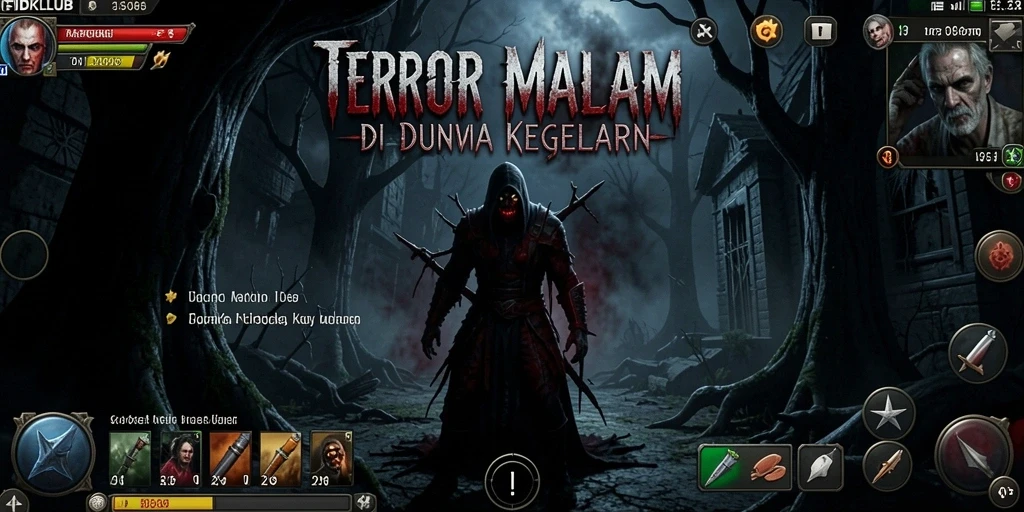 Screenshot menampilkan gameplay menegangkan di dalam kegelapan IDKLUB.