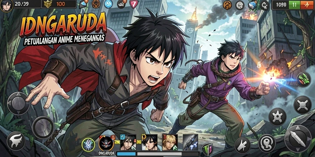 Tampilan gameplay yang menakjubkan dari IDNGARUDA dengan karakter Anime.