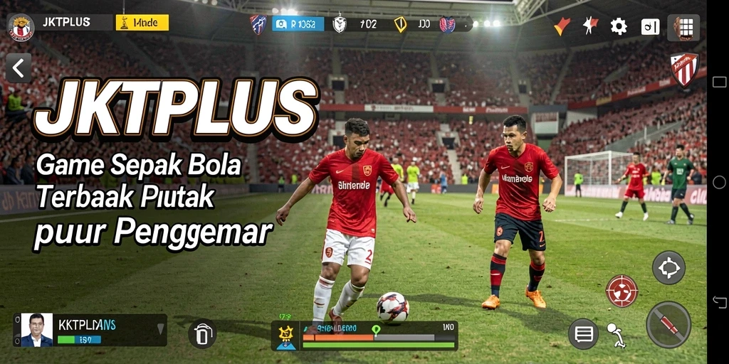 Screenshot JKTPLUS menunjukkan aksi mendebarkan sepak bola.