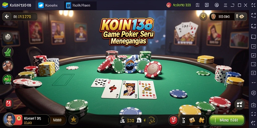 Screenshot KOIN138 menampilkan gameplay Poker yang mendebarkan dan interaktif.