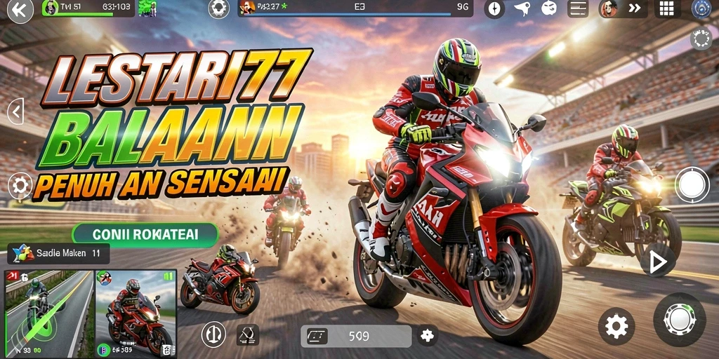 Gameplay balapan motor yang seru dan mendebarkan.
