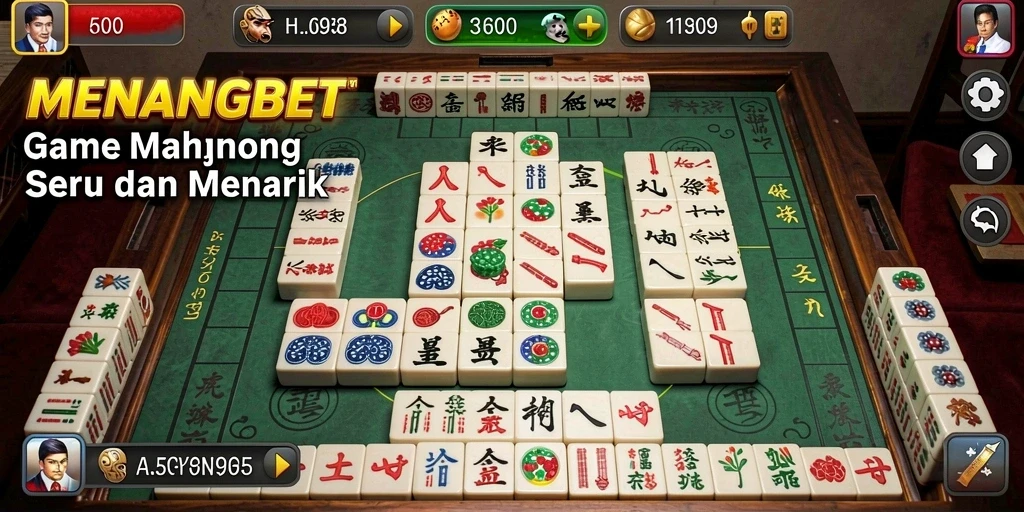 Tampilan gameplay menarik dari MENANGBET dengan ubin Mahjong.