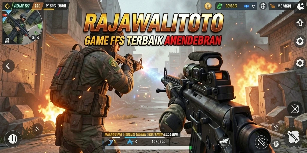 Screenshot gameplay RAJAWALITOTO menampilkan aksi menembak yang mendebarkan.