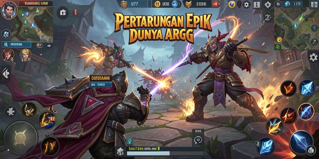 Screenshot UT77 menampilkan karakter bertempur dalam pertempuran epik ARPG.