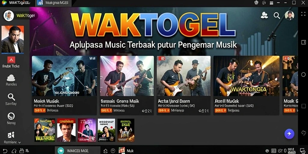 Tampilan gameplay WAKTOGEL yang menarik dengan berbagai pilihan musik.